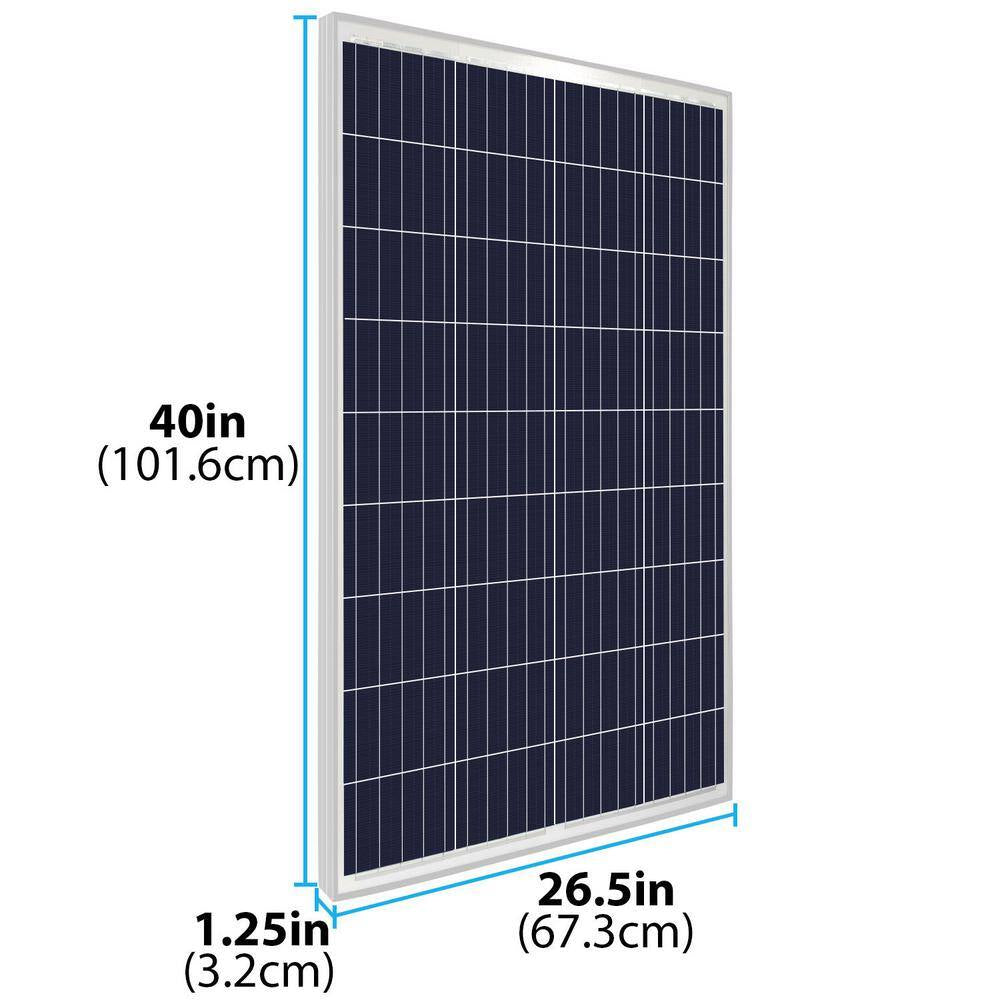 100-Watt 12-Volt Polycrystalline Solar Panel for Rv'S, Boats and off Grid Applications