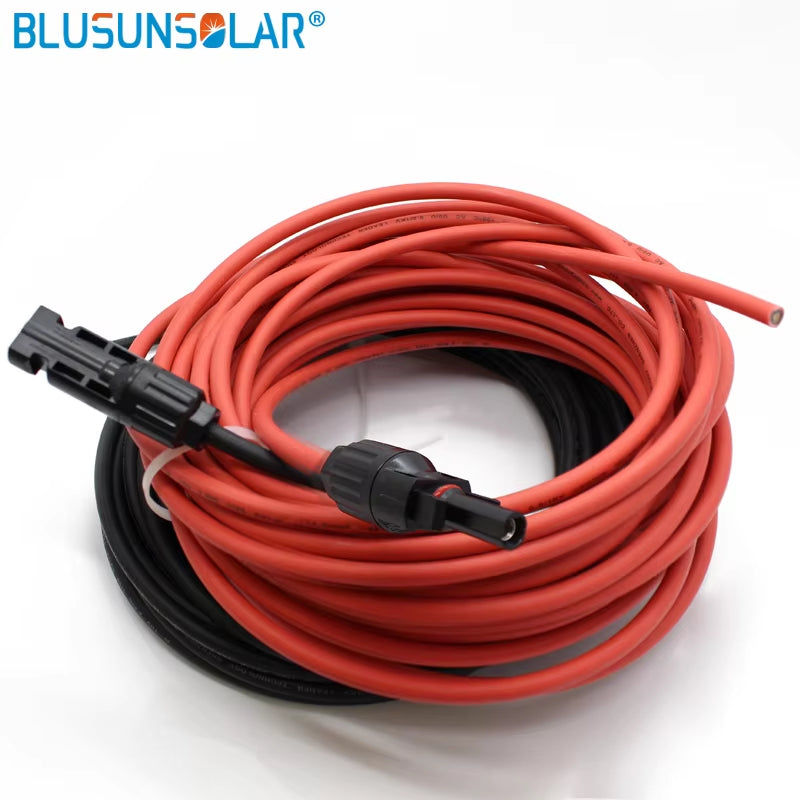 2 Pcs/Lot Free Shipping SOLAR Wire Extension Black+Red 2.5Mm2 4Mm2 6Mm2 Cable with Male and Female Connector Cable Harness