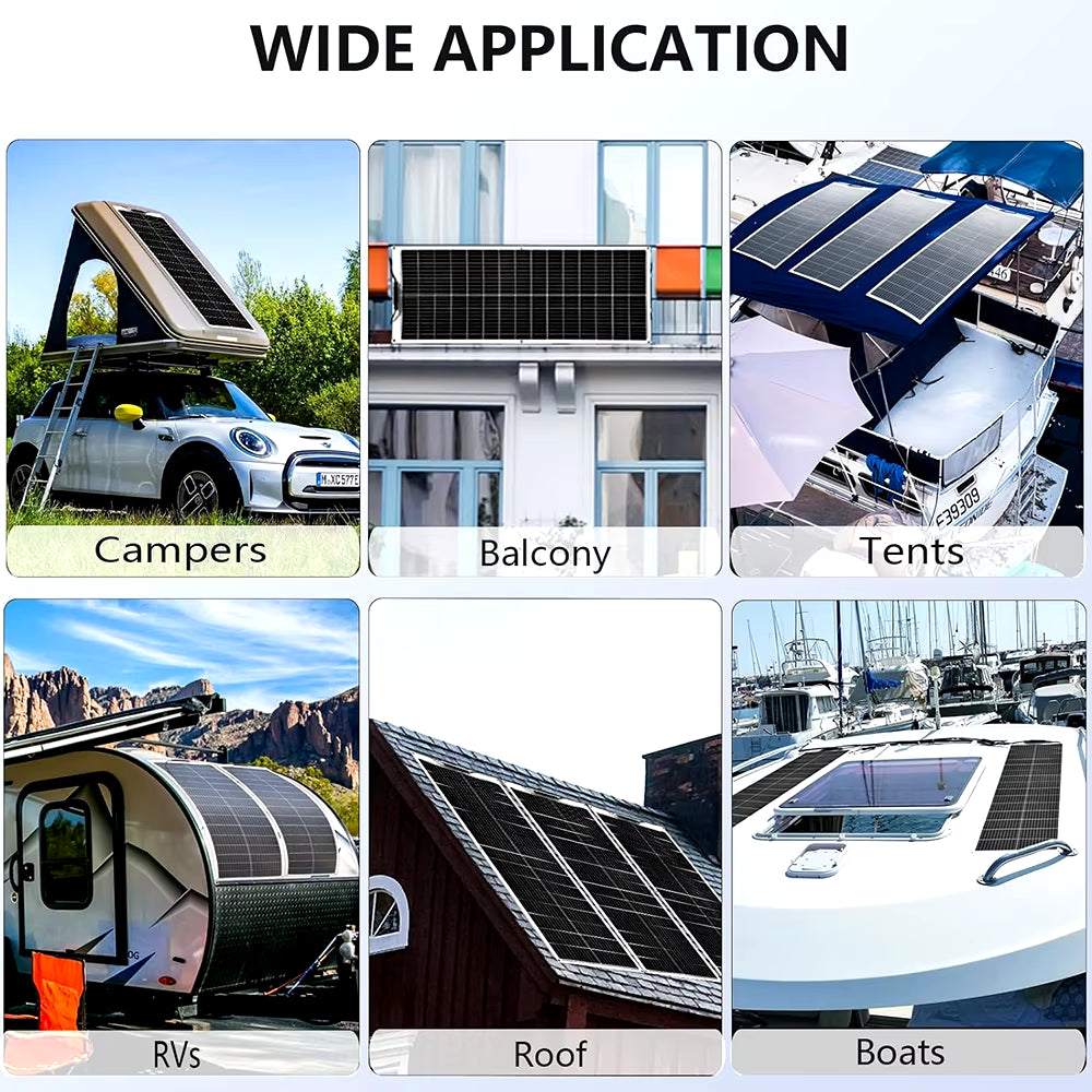 1000W 500W 400W 200W 100W Flexible Solar Panel 16.5V High Efficiency Photovoltaic Module Diy Kit Generation Car Home Camping