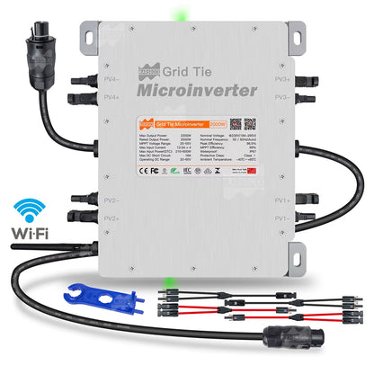 Wifi Deye 2000W INMETRO VDE IEC Solar Micro Inverter with Limiter 20-60V DC to 184-265VAC MPPT Ip67,Ship from EU Brazil US RU