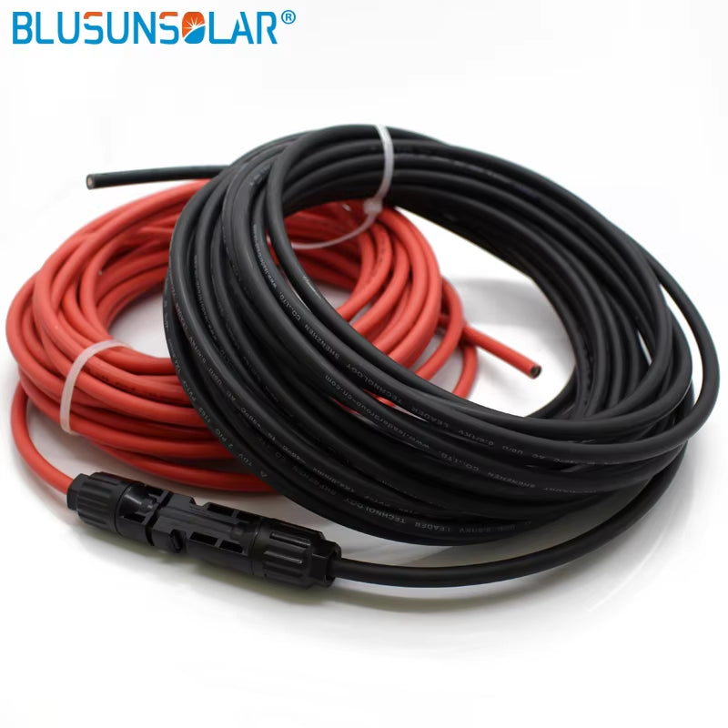 2 Pcs/Lot Free Shipping SOLAR Wire Extension Black+Red 2.5Mm2 4Mm2 6Mm2 Cable with Male and Female Connector Cable Harness