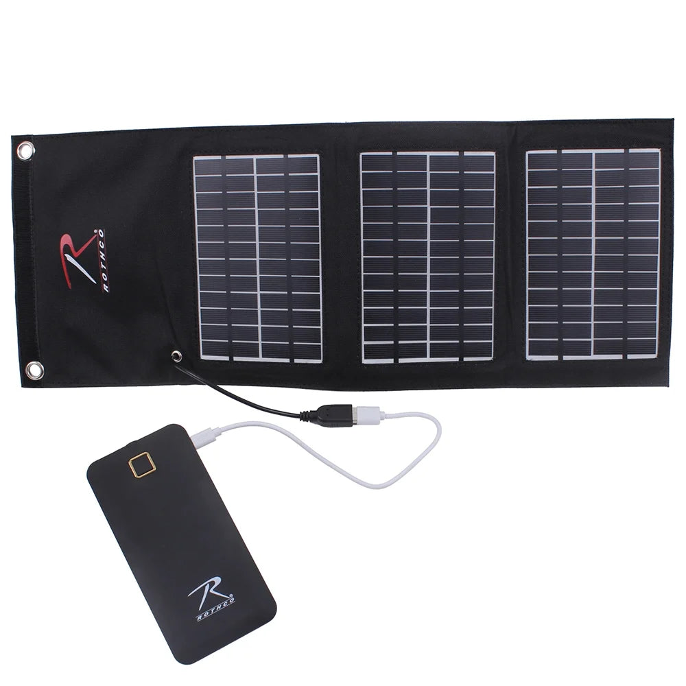 MOLLE Solar Panel with Power Bank, Black