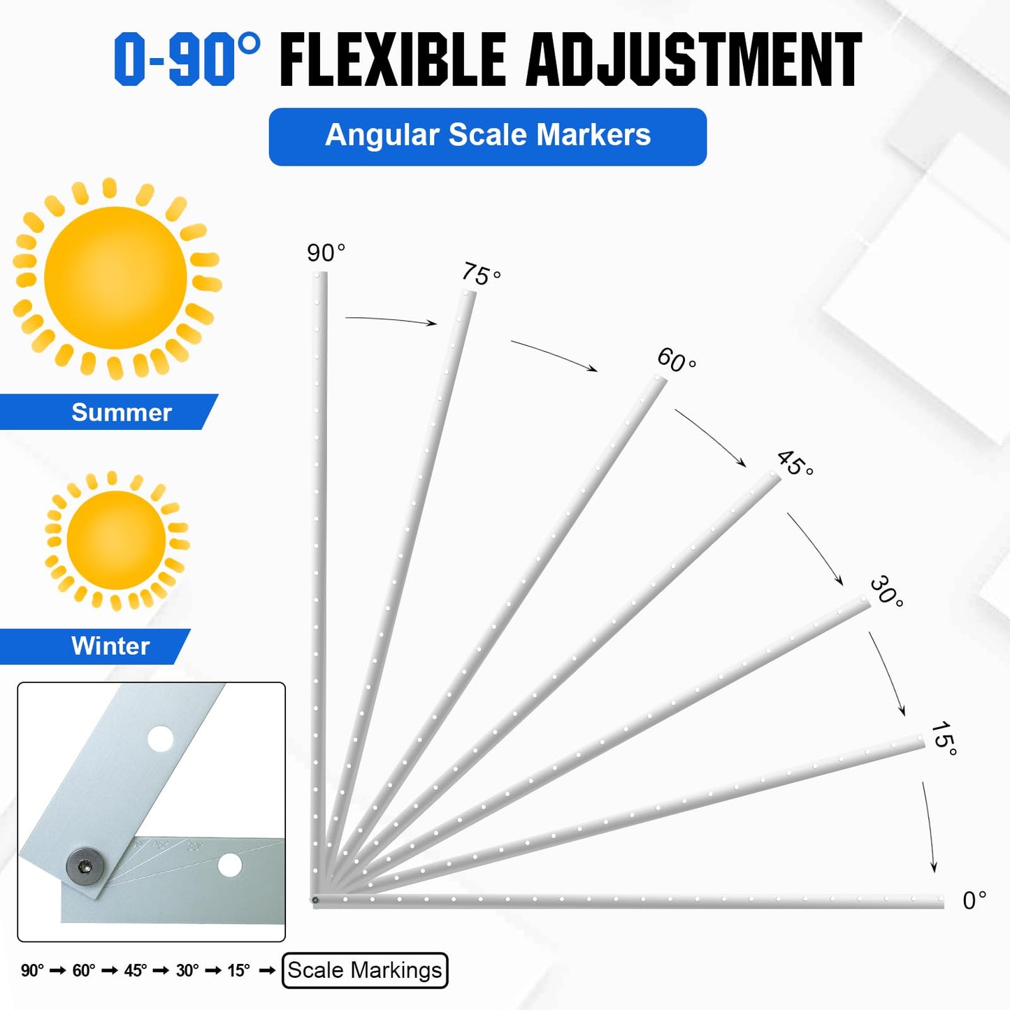 ECO-WORTHY 2 Sets 45inch Adjustable Solar Panel Tilt Mount Brackets with Foldable Tilt Legs, Ieal for 1-4pcs 180 200 300 400 Watt Solar Panel for Roof, RV, Boat, and Off-Grid