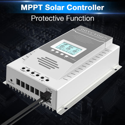 OOYCYOO MPPT Charge Controller 100 amp 12V/24V Auto, 100A Solar Panel Charge Regulator with Blacklight LCD Display Max 100V for Lead-Acid Sealed Gel AGM Flooded Lithium Battery