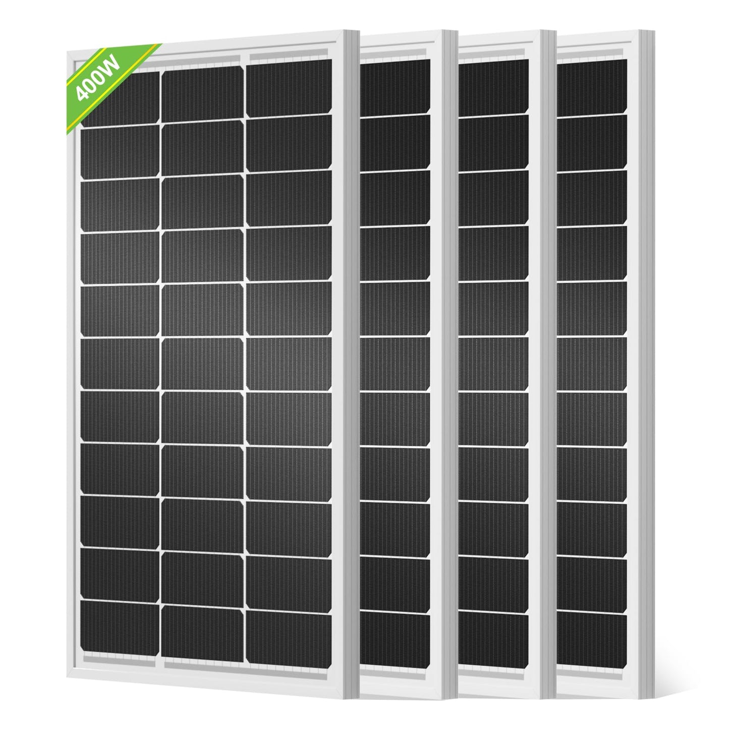 ECO-WORTHY 400W Solar Panels 4pcs 100 Watt 12 Volt Monocrystalline Solar Panel Module for Off Grid PV Power for Home, Camping, Boat, Shed Farm, RV，2-Pack 2 * 100W