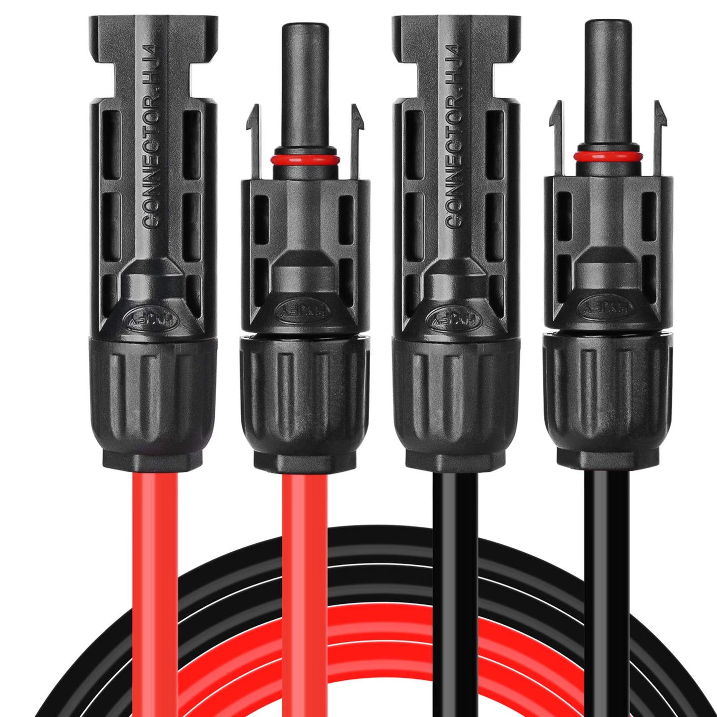 BeideLt Solar Cables 10 Feet 10AWG Solar Panel Extension Cable,6mm² Solar Extension Cable Wire with 1 Pair 10 Feet Black + 10 Feet Red Weatherproof Tinned Copper Extension Cable Wire Adapter Kit