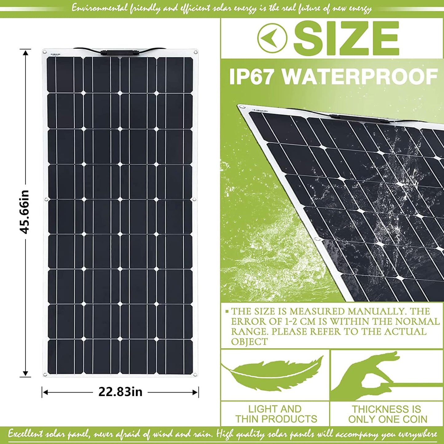 800 Watt Solar Panel Kit, with 40A Charge Controller 2 × 400 Watt Flexible Monocrystalline Solar Panel for 12-24V Battery Charging Car Battery Camper RV Yacht Battery Boat