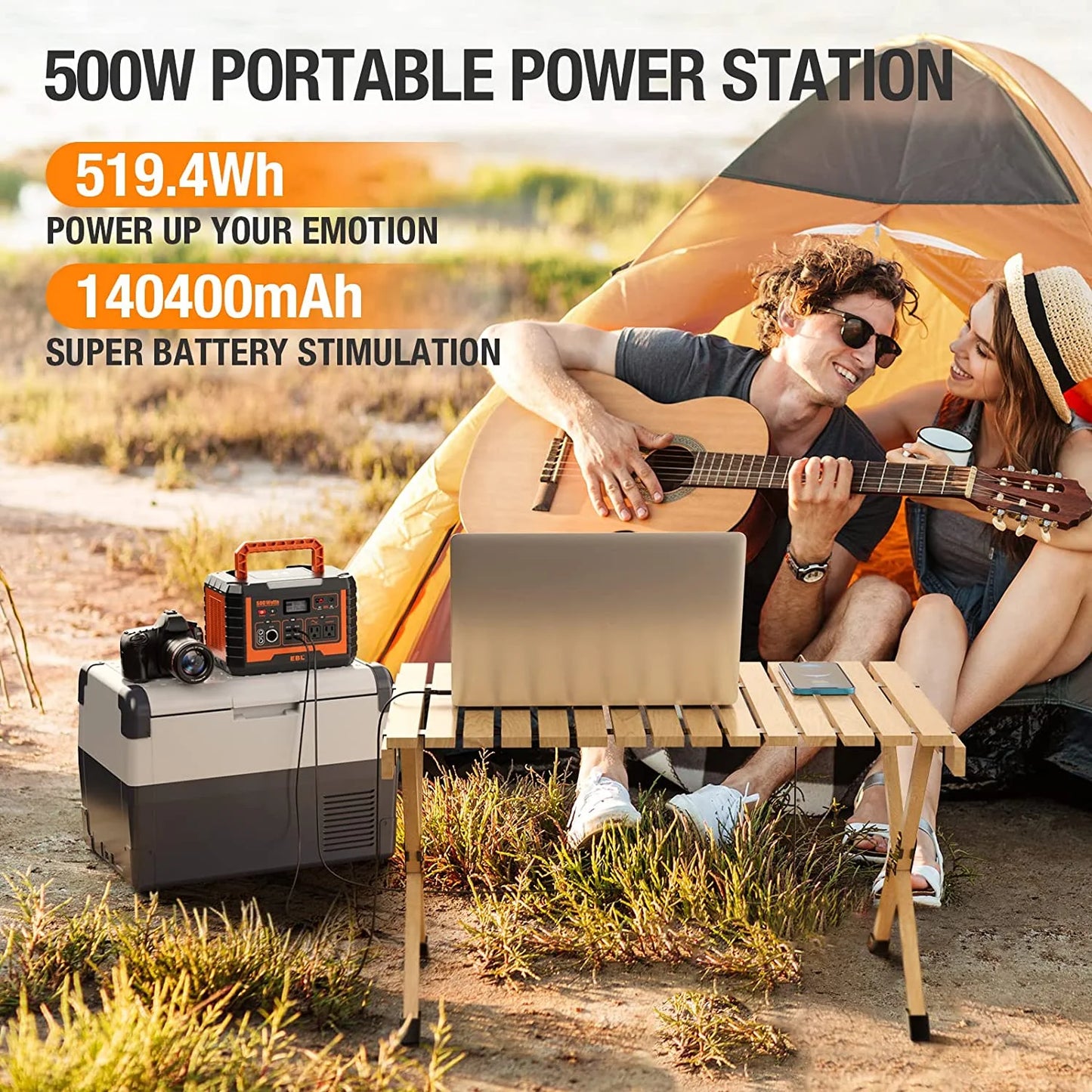 Portable Power Station, Solar Generator 1000W and 2X 100W Portable Solar Panel with 2 X AC Outlets, 3 X QC3.0 USB, and PD60W Port for Outdoor Camping