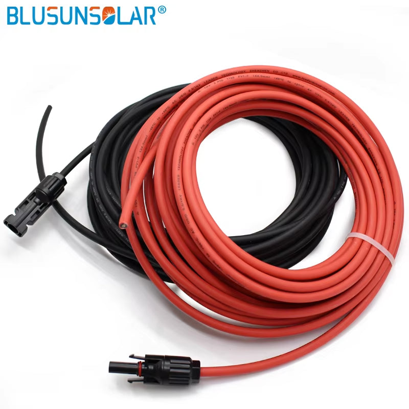 2 Pcs/Lot Free Shipping SOLAR Wire Extension Black+Red 2.5Mm2 4Mm2 6Mm2 Cable with Male and Female Connector Cable Harness