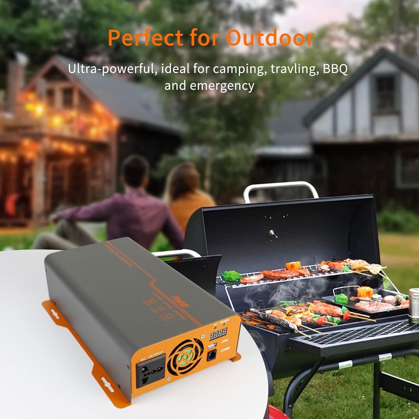 1200W Pure Sine Wave Inverter 12VDC to 220VAC/110AC Converter (1200W, 110VAC Output)