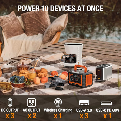 Portable Power Station, Solar Generator 1000W and 2X 100W Portable Solar Panel with 2 X AC Outlets, 3 X QC3.0 USB, and PD60W Port for Outdoor Camping