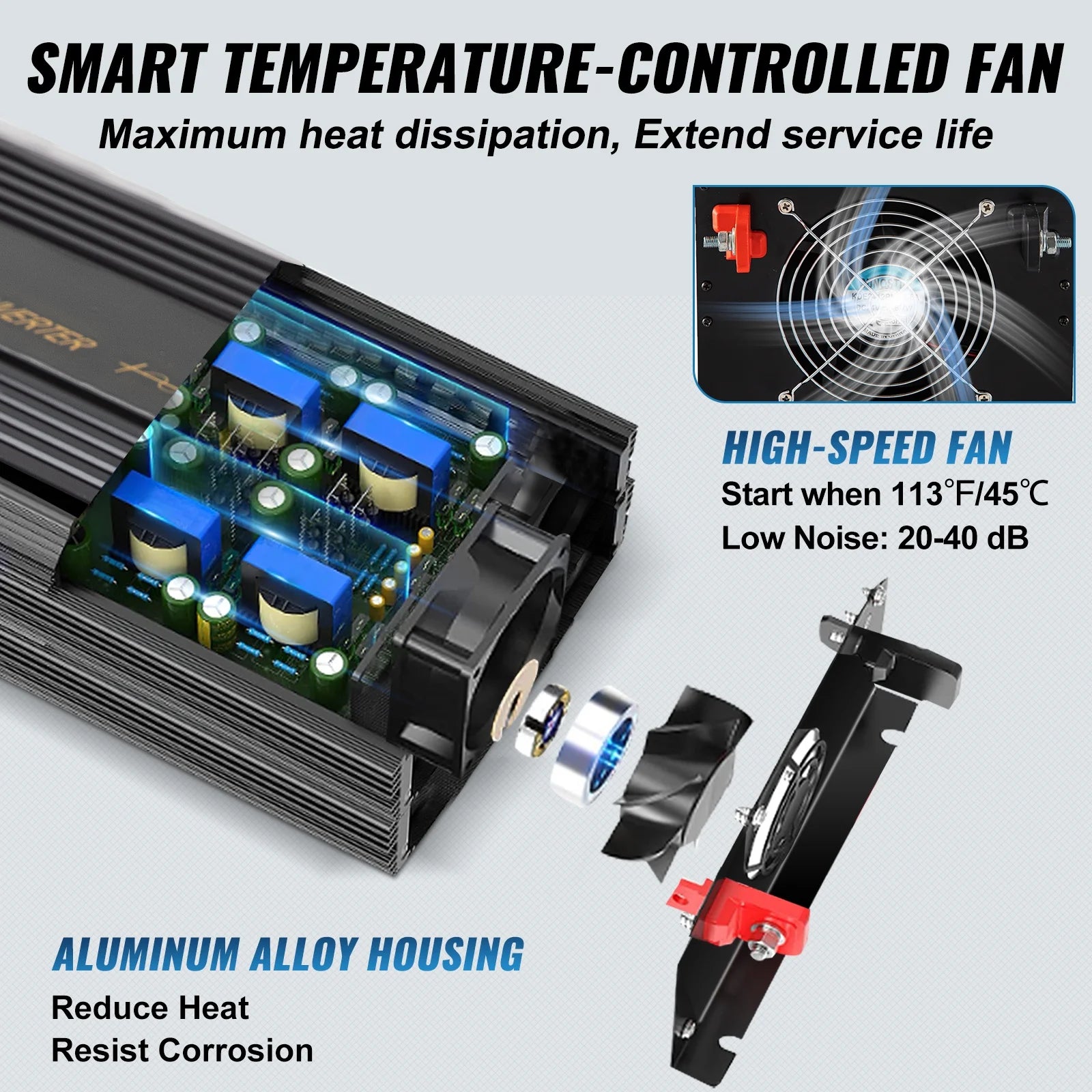 Pure Sine Wave Inverter Power Inverter 3500W DC12V to AC120V Inverter LCD