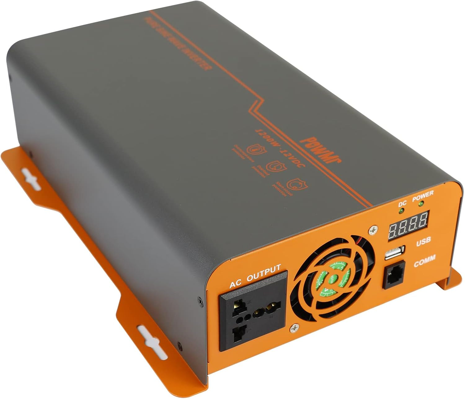 1200W Pure Sine Wave Inverter 12VDC to 220VAC/110AC Converter (1200W, 110VAC Output)