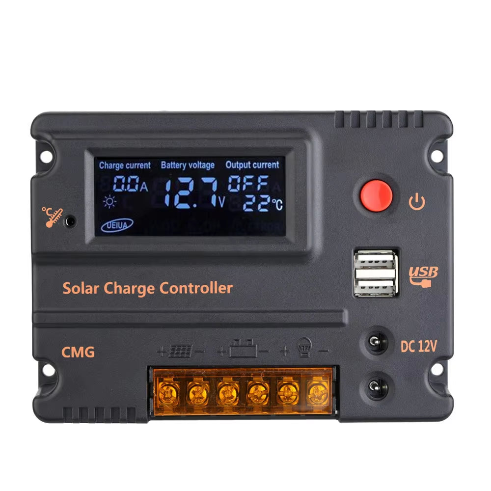 20A 10A Solar Charge Controller Solar Panel Battery Regulator 12V/24V Auto Solar Controller Temperature Compensation