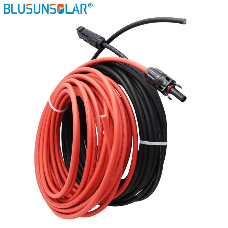 2 Pcs/Lot Free Shipping SOLAR Wire Extension Black+Red 2.5Mm2 4Mm2 6Mm2 Cable with Male and Female Connector Cable Harness