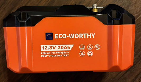 ECO-WORTHY Portable 12V Lithium Battery, 20Ah LiFePO4 Deep Cycle Rechargeable